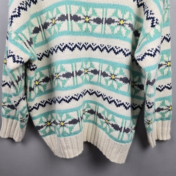 AMERICAN EAGLE‎ Vintage Oversized Knit Chunky Funnel Neck Sweater Women Sz M - Picture 5 of 12